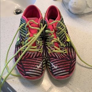 Neon Nike tennis shoes